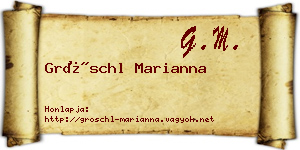 Gröschl Marianna névjegykártya